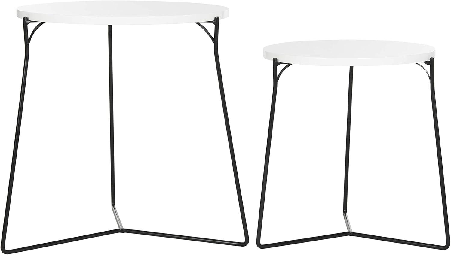 image:imageSafavieh Home Collection Ryne Modern White Lacquer Stacking Round Top End TableWhite