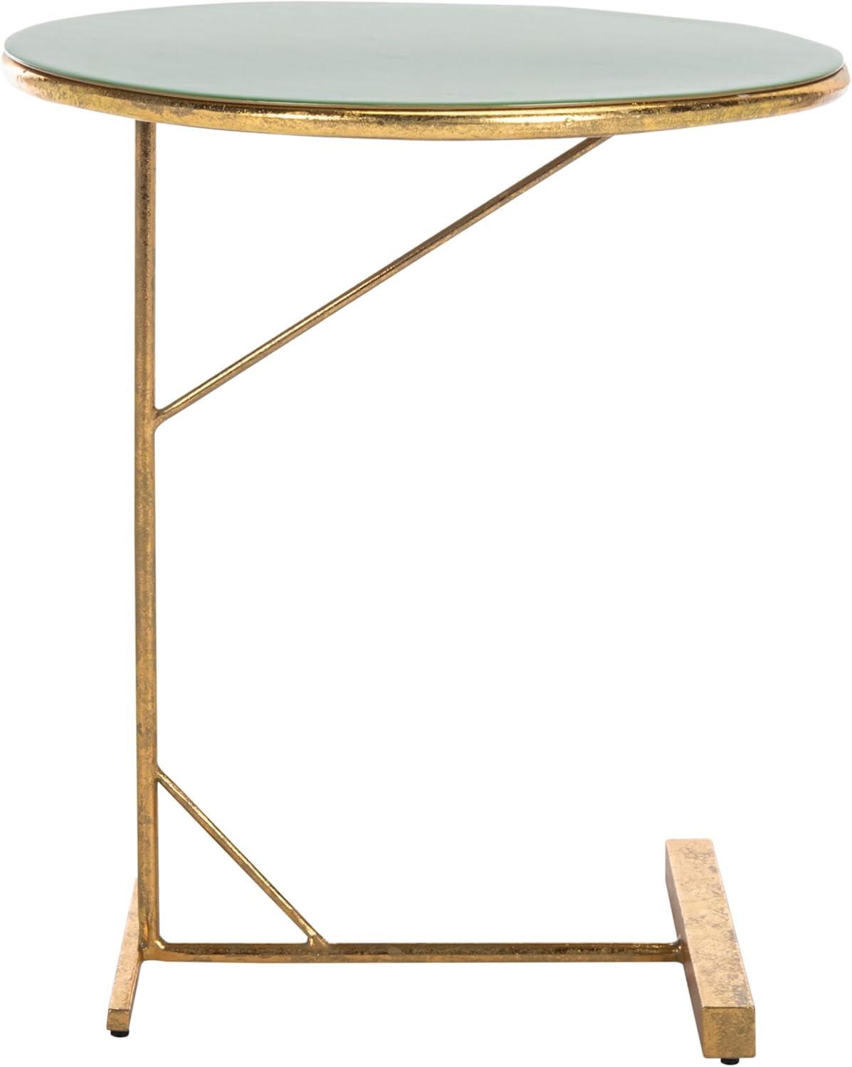 image:imageSafavieh Home Collection Sionne Yellow and Gold Round C Accent TableHunter Green Gold
