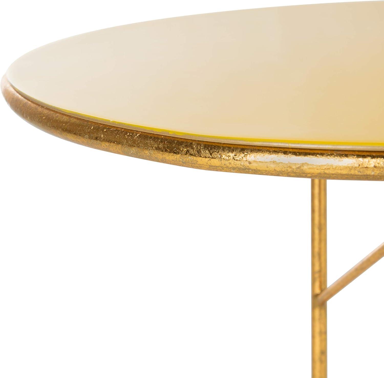 image:imageSafavieh Home Collection Sionne Yellow and Gold Round C Accent TableYellow Gold