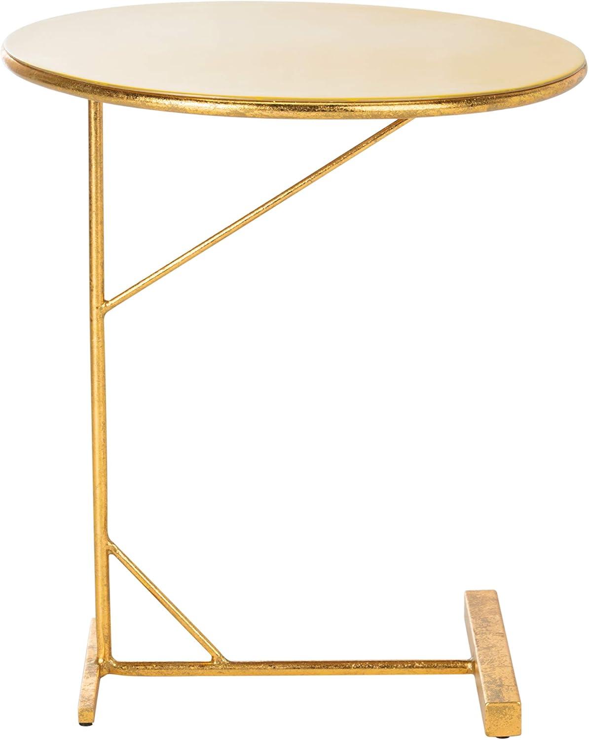 image:imageSafavieh Home Collection Sionne Yellow and Gold Round C Accent TableYellow Gold