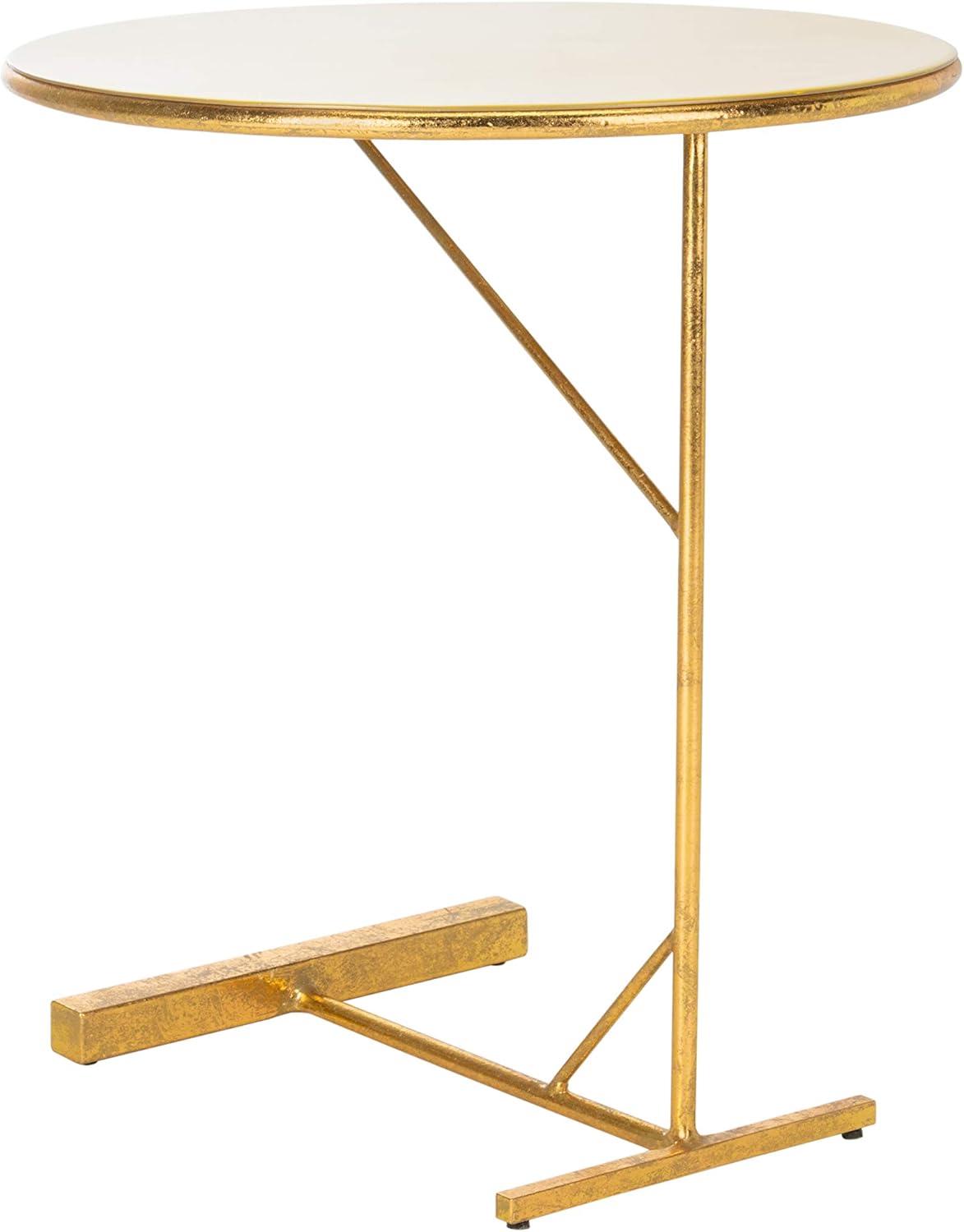 image:imageSafavieh Home Collection Sionne Yellow and Gold Round C Accent TableYellow Gold