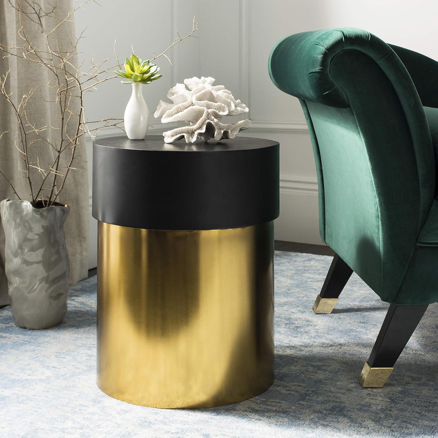 image:imageSafavieh Home Collection Solstice Round Black and Gold Side Table