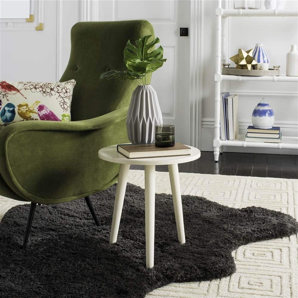 image:imageSafavieh Home Orion Modern Slate Grey Round Accent TableVintage White