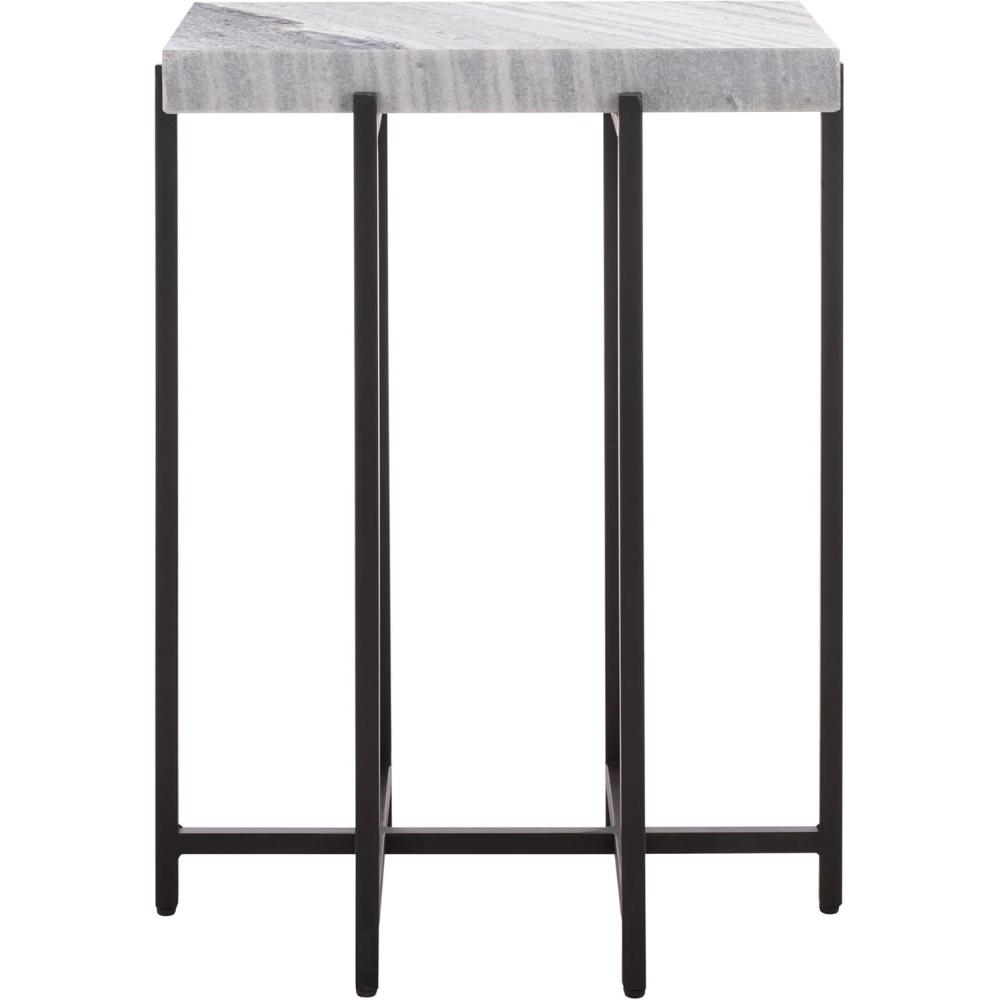 image:imageSAFAVIEH Home Collection Aloha Side Table with Grey Marble Top amp Black Iron Base Modern Accent Table Fully Assembled ACC3748AGreyBlack