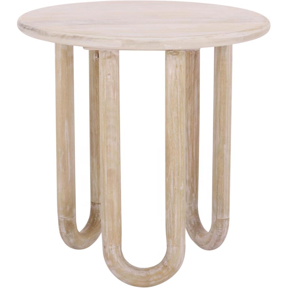 image:imageSAFAVIEH Home Collection Jazmin Natural Wash Solid Wood Accent Table Sculptural Modern Side Table Fully Assembled ACC3264ANatural Wash