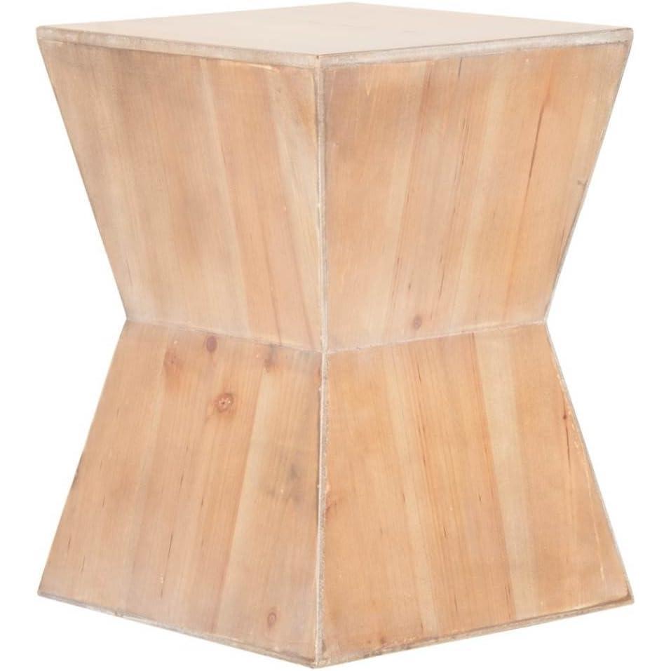 image:imageSAFAVIEH Home Collection Lotem Ash Grey Geometric Square Top Side End Accent TableHoney Natural