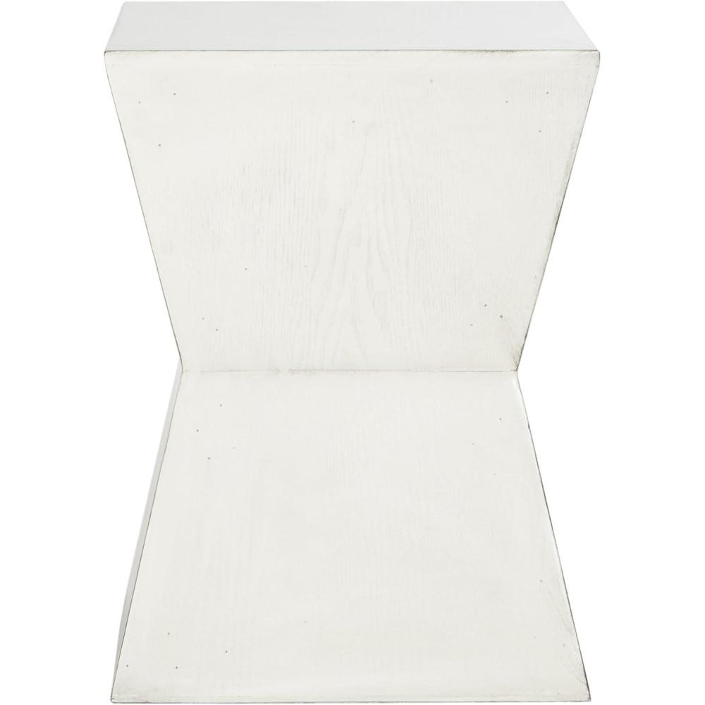 image:imageSAFAVIEH Home Collection Lotem Ash Grey Geometric Square Top Side End Accent TableWhite Birch