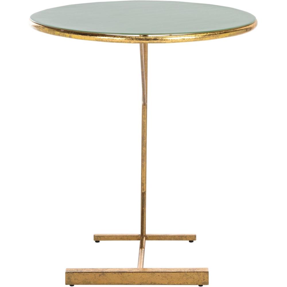 image:imageSafavieh Home Collection Sionne Yellow and Gold Round C Accent TableHunter Green  Gold