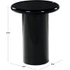 SAFAVIEH Couture Collection – Lolita Red Concrete Accent Table, Modern Round Top Side Table, High Gloss Finish, Fully Assembled (SFV2622C)(Black)