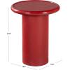 SAFAVIEH Couture Collection – Lolita Red Concrete Accent Table, Modern Round Top Side Table, High Gloss Finish, Fully Assembled (SFV2622C)(Red)