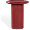 SAFAVIEH Couture Collection – Lolita Red Concrete Accent Table, Modern Round Top Side Table, High Gloss Finish, Fully Assembled (SFV2622C)(Red)