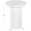SAFAVIEH Couture Collection – Lolita Red Concrete Accent Table, Modern Round Top Side Table, High Gloss Finish, Fully Assembled (SFV2622C)(White)