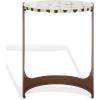 SAFAVIEH Couture Collection – Tomlinson Black & White Metal Accent Table, Sculptural Modern Side Table, High-Gloss Resin Round Top, Fully Assembled (SFV6805A)(Brown/White)