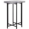 SAFAVIEH Home Collection – Aloha Side Table with Grey Marble Top & Black Iron Base, Modern Accent Table, Fully Assembled (ACC3748A)(Grey/Black)