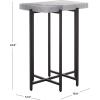 SAFAVIEH Home Collection – Aloha Side Table with Grey Marble Top & Black Iron Base, Modern Accent Table, Fully Assembled (ACC3748A)(Grey/Black)