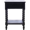 SAFAVIEH Home Collection – Athena Distressed White Accent Table with Drawer & Shelf, Farmhouse Storage Nightstand, Turned Leg Design (ACC5703A)(Black)