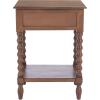 SAFAVIEH Home Collection – Athena Distressed White Accent Table with Drawer & Shelf, Farmhouse Storage Nightstand, Turned Leg Design (ACC5703A)(Brown)