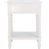 SAFAVIEH Home Collection – Athena Distressed White Accent Table with Drawer & Shelf, Farmhouse Storage Nightstand, Turned Leg Design (ACC5703A)(Distressed White)