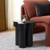 SAFAVIEH Home Collection – Bastien Ivory Sculptural Accent Table, Modern Floral Silhouette, Fully Assembled (ACC2331A)(Black)