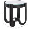 SAFAVIEH Home Collection – Bilian Round Accent Table, Black Rattan Base with Tempered Glass Top, Fully Assembled Accent Table for Living Room or Bedroom (ACC9900C)(Black)