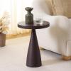 SAFAVIEH Home Collection – Champeaux Dark Red Metal Accent Table, Round Top Pedestal Design (FOX5527C)