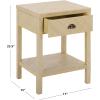 SAFAVIEH Home Collection – Epke Natural Brown 1-Drawer 1-Shelf Accent Table, Woven Raffia Design, Fully Assembled (ACC6616A)(Natural)