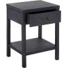 SAFAVIEH Home Collection – Epke Natural Brown 1-Drawer 1-Shelf Accent Table, Woven Raffia Design, Fully Assembled (ACC6616A)(Navy)