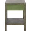 SAFAVIEH Home Collection – Epke Natural Brown 1-Drawer 1-Shelf Accent Table, Woven Raffia Design, Fully Assembled (ACC6616A)(Turquoise)