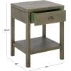 SAFAVIEH Home Collection – Epke Natural Brown 1-Drawer 1-Shelf Accent Table, Woven Raffia Design, Fully Assembled (ACC6616A)(Turquoise)