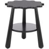SAFAVIEH Home Collection – Forsythe Natural Brown Accent Table with Lower Shelf, Scalloped Round Design (ACC9201B)(Black)