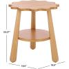SAFAVIEH Home Collection – Forsythe Natural Brown Accent Table with Lower Shelf, Scalloped Round Design (ACC9201B)(Natural)