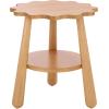 SAFAVIEH Home Collection – Forsythe Natural Brown Accent Table with Lower Shelf, Scalloped Round Design (ACC9201B)(Natural)