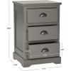 SAFAVIEH Home Collection – Griffin Vintage White Side Table with Three Drawers, Colonial Farmhouse Accent Table, Half-Moon Pull Design (AMH5717C)(Grey)