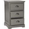 SAFAVIEH Home Collection – Griffin Vintage White Side Table with Three Drawers, Colonial Farmhouse Accent Table, Half-Moon Pull Design (AMH5717C)(Grey)