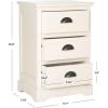 SAFAVIEH Home Collection – Griffin Vintage White Side Table with Three Drawers, Colonial Farmhouse Accent Table, Half-Moon Pull Design (AMH5717C)(White)