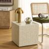 SAFAVIEH Home Collection – Hikari Cube Accent Table with Cream Mosaic Tile Design, Modern Geometric Side Table, Fully Assembled (ACC3229B)(Cream)