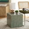 SAFAVIEH Home Collection – Hikari Cube Accent Table with Cream Mosaic Tile Design, Modern Geometric Side Table, Fully Assembled (ACC3229B)(Dark Green)