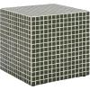 SAFAVIEH Home Collection – Hikari Cube Accent Table with Cream Mosaic Tile Design, Modern Geometric Side Table, Fully Assembled (ACC3229B)(Dark Green)