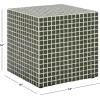 SAFAVIEH Home Collection – Hikari Cube Accent Table with Cream Mosaic Tile Design, Modern Geometric Side Table, Fully Assembled (ACC3229B)(Dark Green)
