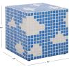 SAFAVIEH Home Collection – Hikari Cube Accent Table with Cream Mosaic Tile Design, Modern Geometric Side Table, Fully Assembled (ACC3229B)(Light Blue/White)