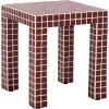 SAFAVIEH Home Collection – Hotaru Accent Table with Bordeaux Mosaic Tile Finish, Modern Square Side Table, Fully Assembled (ACC3231C)(Bordeaux)