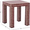 SAFAVIEH Home Collection – Hotaru Accent Table with Bordeaux Mosaic Tile Finish, Modern Square Side Table, Fully Assembled (ACC3231C)(Bordeaux)