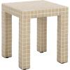 SAFAVIEH Home Collection – Hotaru Accent Table with Bordeaux Mosaic Tile Finish, Modern Square Side Table, Fully Assembled (ACC3231C)(Cream)