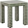 SAFAVIEH Home Collection – Hotaru Accent Table with Bordeaux Mosaic Tile Finish, Modern Square Side Table, Fully Assembled (ACC3231C)(Dark Green)