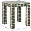 SAFAVIEH Home Collection – Hotaru Accent Table with Bordeaux Mosaic Tile Finish, Modern Square Side Table, Fully Assembled (ACC3231C)(Dark Green)