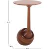 SAFAVIEH Home Collection – Irachi Solid Wood Accent Table with Sculptural Round Base in Walnut Finish, Modern Side Table, Fully Assembled (ACC3227A)(Walnut)