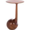 SAFAVIEH Home Collection – Irachi Solid Wood Accent Table with Sculptural Round Base in Walnut Finish, Modern Side Table, Fully Assembled (ACC3227A)(Walnut)