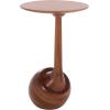 SAFAVIEH Home Collection – Irachi Solid Wood Accent Table with Sculptural Round Base in Walnut Finish, Modern Side Table, Fully Assembled (ACC3227A)(Walnut)