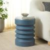 SAFAVIEH Home Collection – Joscelyne Antique Blue Accent Table, Sculptural Modern Round Side Table, Fully Assembled (ACC2328A)(Antique Blue)