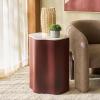 SAFAVIEH Home Collection – Kanon Taupe Base & White Marble Top Accent Table, Sculptural Modern Design, Fully Assembled (ACC3235A)(White/Bordeaux)